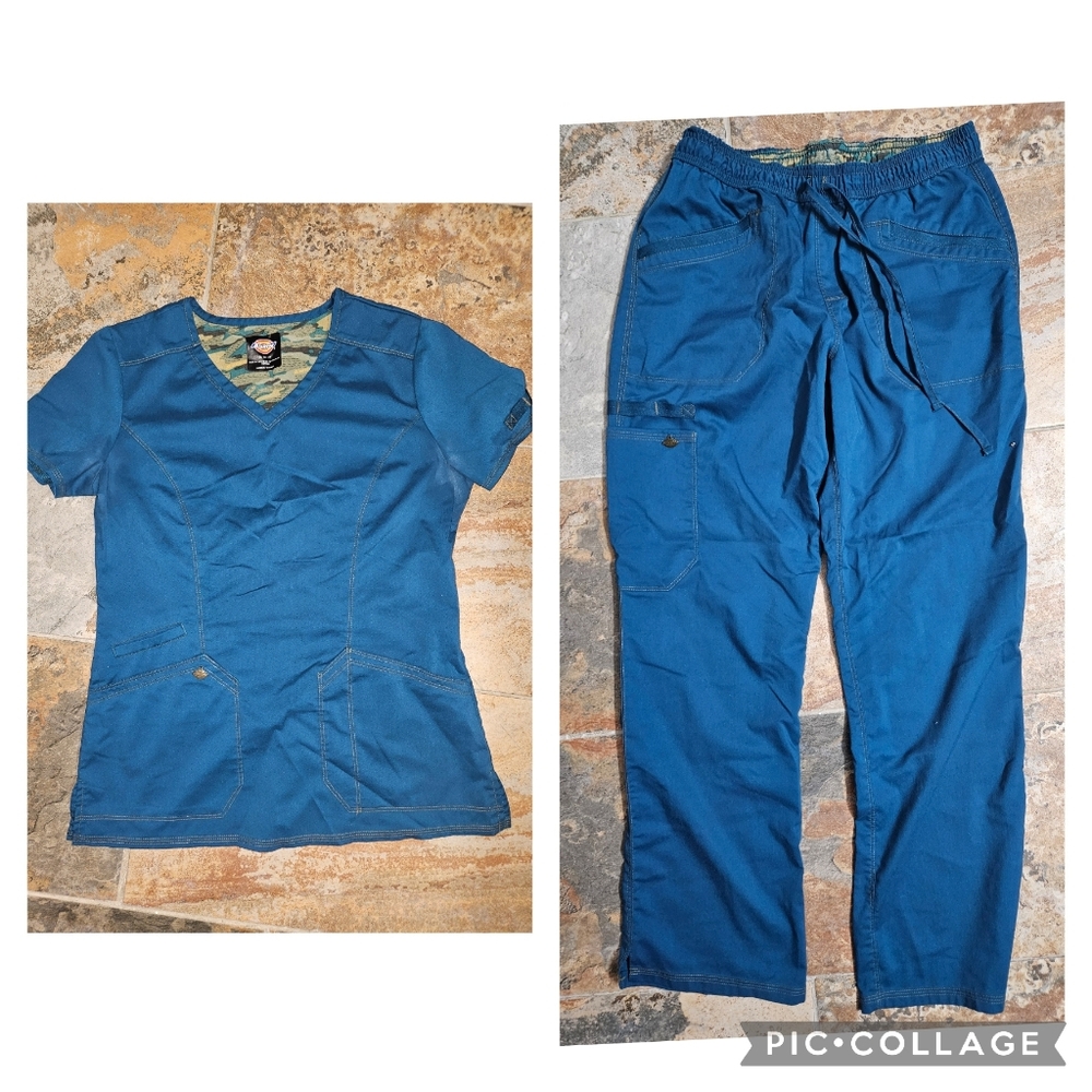 Like New Carribean Blue DICKIES SCRUB SET MED-bottoms SML-Top